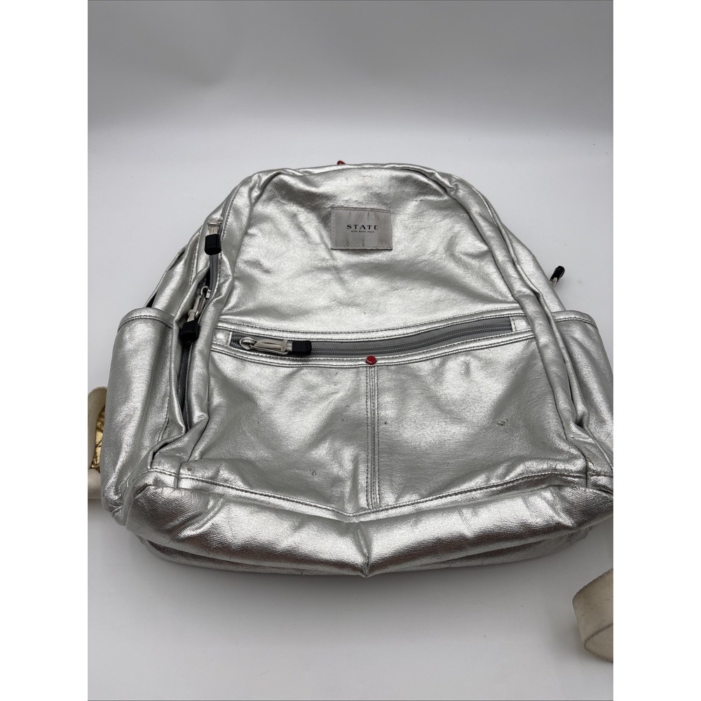 State Kane Mini Backpack Silver Metallic